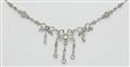 A Belle Epoque platinum diamond fringe necklace with later 18k gold chain. - image-2