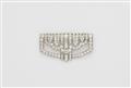 A French Art Déco platinum 18k white gold and diamond brooch. - image-1