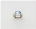 A German 18k white gold and sugarloaf-cut moonstone ring. - image-1