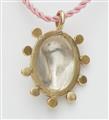 A German one of a kind 18k gold and opal pendant with a silver cast Bacchus head after a 19th century cameo. - image-2