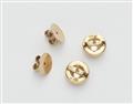 A pair of 18k yellow gold and diamond stud earrings. - image-2