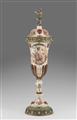 A large enamelled Vienna silver cup and cover - image-3