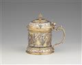 A small Augsburg parcel gilt Baroque silver tankard - image-1