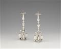 A pair of miniature Augsburg silver altar candlesticks - image-1