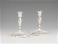 A pair of Augsburg silver candlesticks - image-1