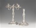 A pair of Frankfurt Rococo Revival silver candlesticks - image-1