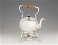A George I silver teapot and rechaud - image-1