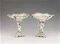 A pair of Brussels silver centrepieces with hunting motifs - image-1