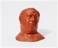 A Meissen red Boettger stoneware bust of Emperor Aulus Vitellius - image-2