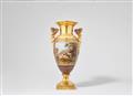 A Parisian porcelain amphora vase with herm handles - image-1