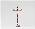 A Baltic amber and ivory table crucifix - image-1