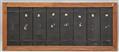 Eight gold-painted black lacquer panels of a screen, mounted. 19th century - image-2