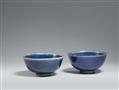 A pair of blue-glazed dragon bowls. Ming dynasty, around 1640 - image-1