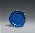A blue-glazed dish. Guangxu mark and of the period (1875-1908) - image-1