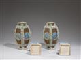 A pair of famille rose lanterns with stands. Qing dynasty, 19th/early 20th century - image-2