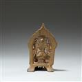 A Gujarati copper alloy altar of Gajalakshmi. 15th/16th century - image-2