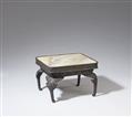 A bronze and marble stand in form of a small Chinese table. First half 20th century - image-2