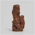 A light boxwood netsuke of two karako. Second half 19th century - image-6