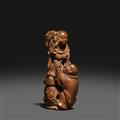 A light boxwood netsuke of two karako. Second half 19th century - image-8