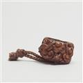 Kagamibuta-Netsuke mit Daikoku. Holz und Metall. Mitte 19. Jh. - image-6