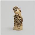 A marine ivory netsuke of Kiyohime. 19th century - image-6