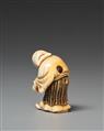 An ivory netsuke of a merrymaking man. First half 19th century - image-2