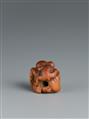 Netsuke eines alten Mannes und Affe. Buchsbaum. 19. Jh. - image-2