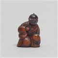 A boxwood netsuke of a nodder. 19th century - image-3