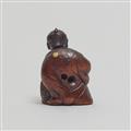 A boxwood netsuke of a nodder. 19th century - image-5