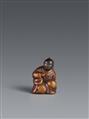 A boxwood netsuke of a nodder. 19th century - image-1