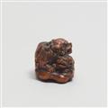 Netsuke zweier shishi. Buchsbaum. 19. Jh. - image-4