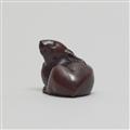 A wood netsuke of a chubby hare. 19th century - image-7