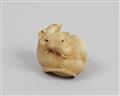 Netsuke zweier Ratten. Elfenbein. Spätes 19. Jh. - image-4