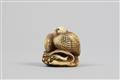 An ivory netsuke of two quails on millet. Early 19th century - image-5