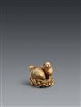 An ivory netsuke of two quails on millet. Early 19th century - image-1