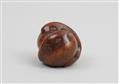 A boxwood netsuke of two blowfish. Around 1800 - image-4