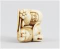 An ivory netsuke of a group of toys. Second half 19th century - image-12