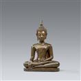 A Thai bronze figure of Buddha Maravijaya. 19th century or earlier - image-1