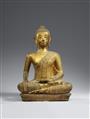 A Ratanakosin gilded and lacquered bronze figure of Buddha Shakyamuni. Thailand. 19th century - image-1