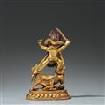 A Sino-tibetan gilt bronze figure of Yama Dharmaraja. 18th/19th century - image-2