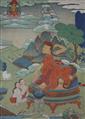 Five Tibetan thangka of Acaryas. Late 19th century - image-3