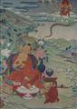 Five Tibetan thangka of Acaryas. Late 19th century - image-10