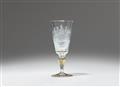 A cut and gilt glass goblet with the "Three Emperors" - image-1