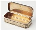 A Swiss 14k three colour gold and guilloché snuff box. - image-2