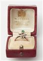 A Belle Epoque 18k gold diamond and emerald ring. - image-2