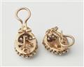 A pair of 18k gold Belle Epoque yellow topaz and diamond earrings. - image-2