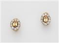 A pair of 18k gold Belle Epoque yellow topaz and diamond earrings. - image-1