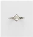 A platinum and European old-cut diamond solitaire ring. - image-1