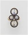 An Art Déco 14k gold moonstone onyx and diamond ring. - image-1
