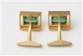 A pair of German 18k gold and green tourmaline cufflinks. - image-2